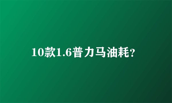 10款1.6普力马油耗？