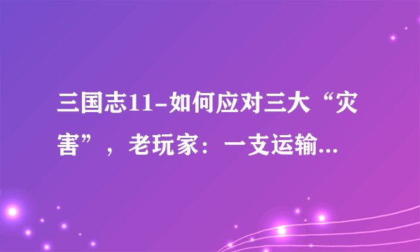 三国志11-如何应对三大“灾害”，老玩家：一支运输队即可解决！