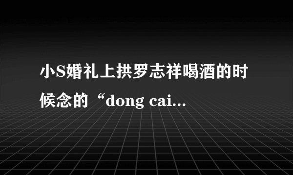 小S婚礼上拱罗志祥喝酒的时候念的“dong cai”是什么意思拜托了各位 谢谢