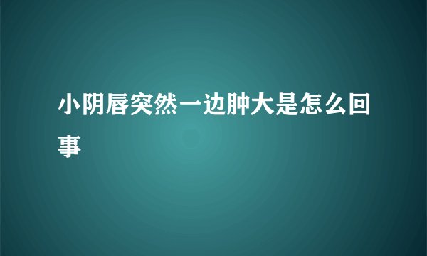 小阴唇突然一边肿大是怎么回事