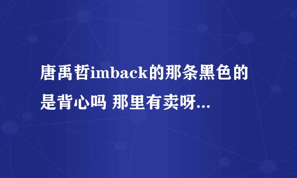 唐禹哲imback的那条黑色的是背心吗 那里有卖呀 请高人指点一下！！
