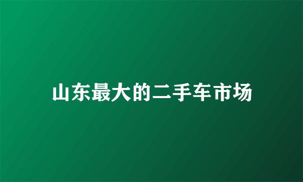 山东最大的二手车市场