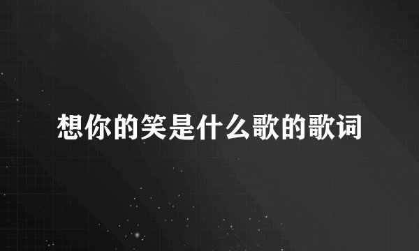 想你的笑是什么歌的歌词