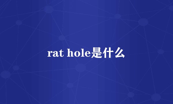 rat hole是什么