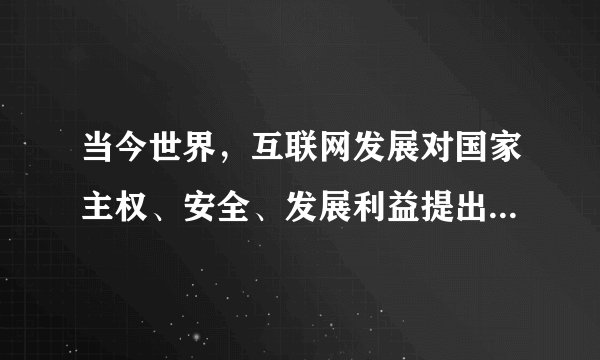 当今世界，互联网发展对国家主权、安全、发展利益提出了新的挑战。对此，中国主张：既要维护中国网络空间主权、安全和发展利益，又要尊重各国自主选择网络发展道路和平等参与国际网络空间治理的权利。国际社会要积极推动网络安全交流与合作，共同构建和平、安全、开放、合作的网络空间。结合材料，运用“当代国际社会”的有关知识，分析说明我国上述主张的合理性。