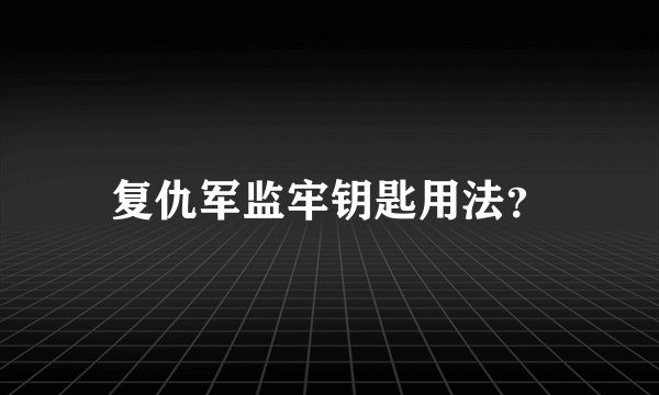 复仇军监牢钥匙用法?