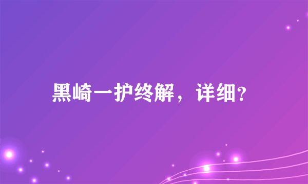 黑崎一护终解，详细？