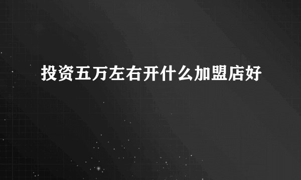 投资五万左右开什么加盟店好