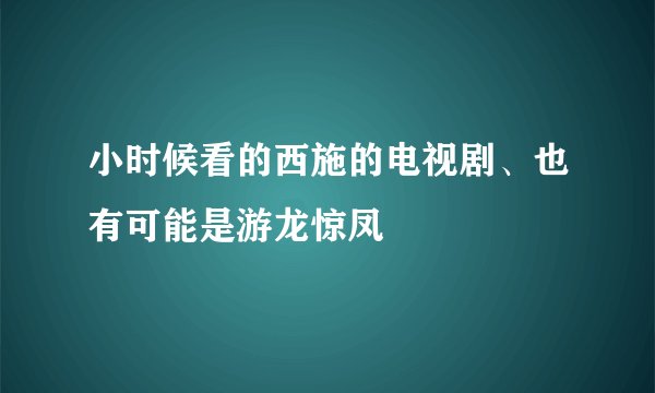 小时候看的西施的电视剧、也有可能是游龙惊凤
