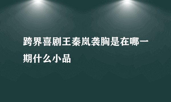跨界喜剧王秦岚袭胸是在哪一期什么小品