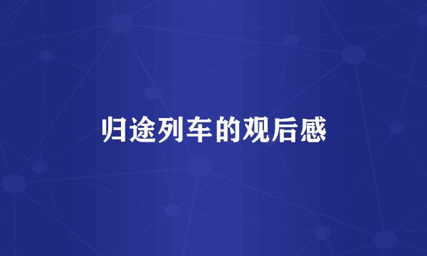 归途列车的观后感