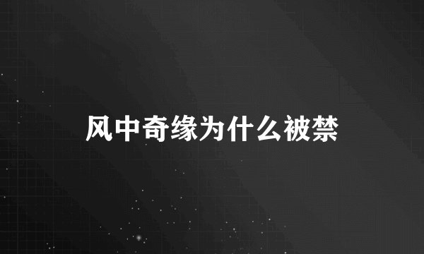 风中奇缘为什么被禁