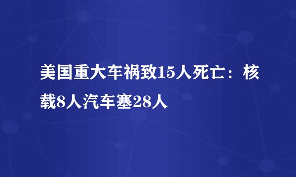 美国重大车祸致15人死亡：核载8人汽车塞28人