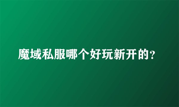 魔域私服哪个好玩新开的？