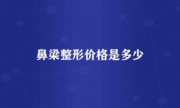 鼻梁整形价格是多少