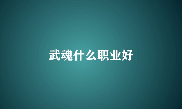 武魂什么职业好
