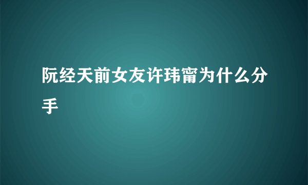 阮经天前女友许玮甯为什么分手