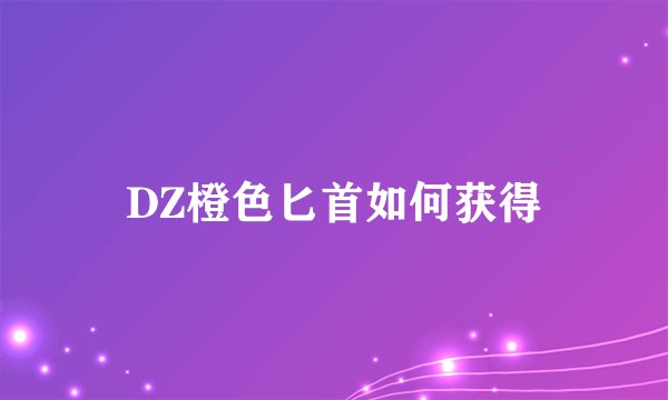DZ橙色匕首如何获得