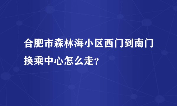 合肥市森林海小区西门到南门换乘中心怎么走？