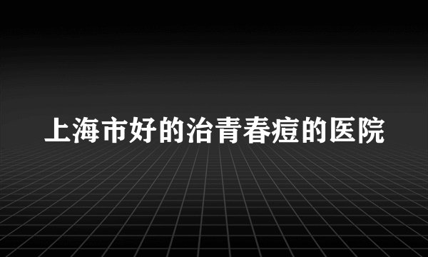 上海市好的治青春痘的医院