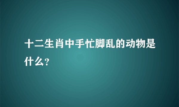 十二生肖中手忙脚乱的动物是什么？
