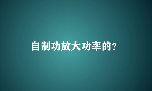 自制功放大功率的？