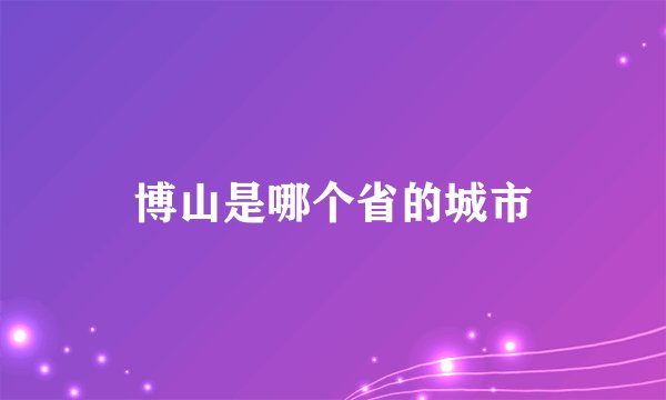 博山是哪个省的城市