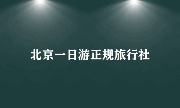 北京一日游正规旅行社