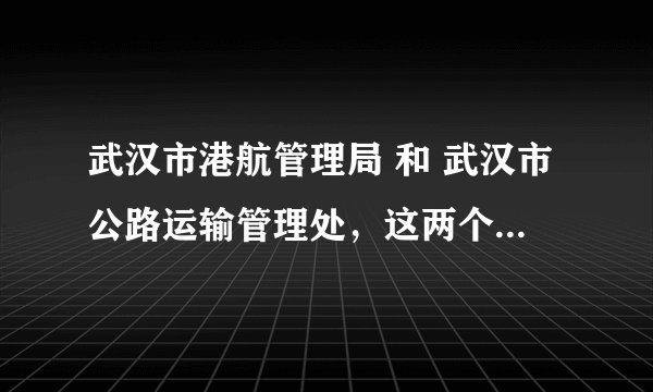武汉市港航管理局 和 武汉市公路运输管理处，这两个单位哪个比较好一些？有哪位大侠知道的告诉我下吧！