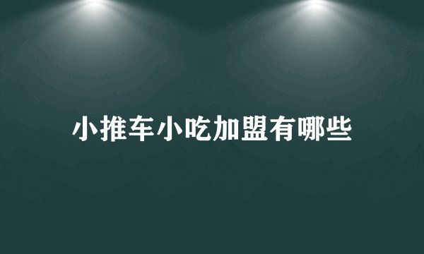 小推车小吃加盟有哪些