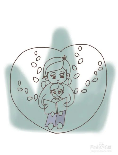 父亲节,怎么画一幅父亲与孩子的简笔画?