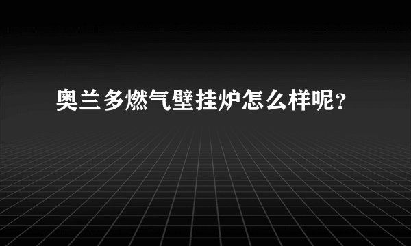 奥兰多燃气壁挂炉怎么样呢?