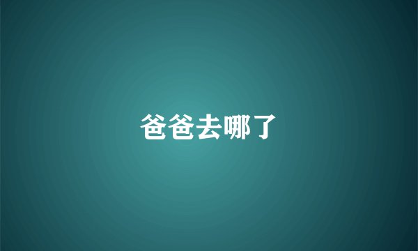爸爸去哪了