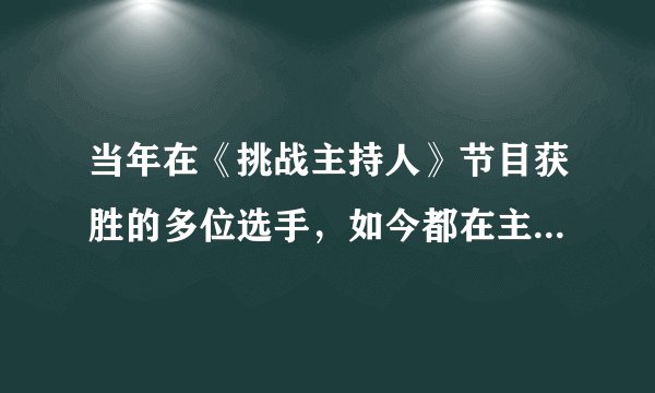 当年在《挑战主持人》节目获胜的多位选手，如今都在主持央视春晚