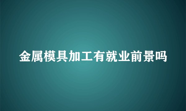 金属模具加工有就业前景吗
