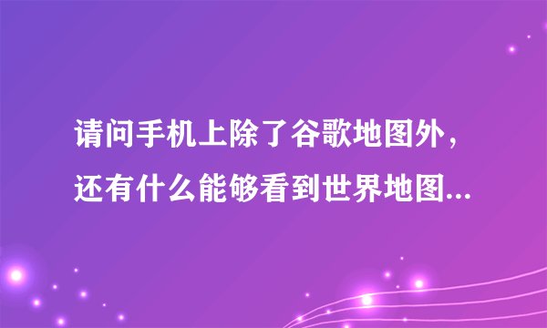 请问手机上除了谷歌地图外，还有什么能够看到世界地图的相关地图软件？