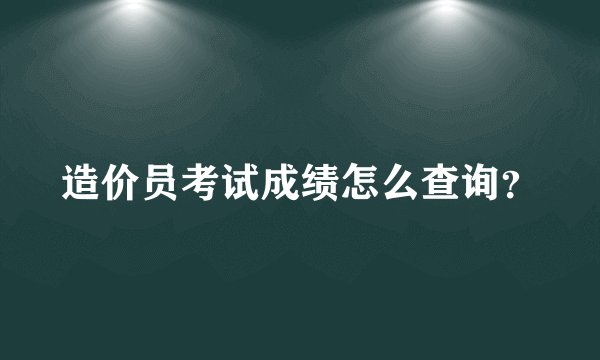 造价员考试成绩怎么查询？