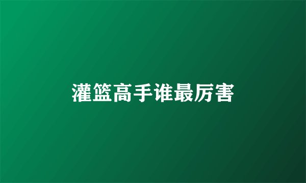 灌篮高手谁最厉害