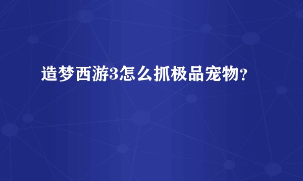 造梦西游3怎么抓极品宠物？