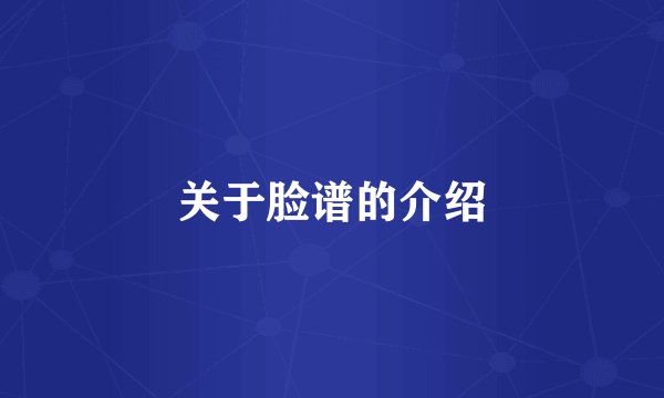 关于脸谱的介绍