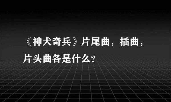 《神犬奇兵》片尾曲，插曲，片头曲各是什么？