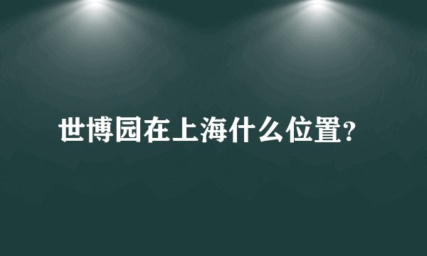 世博园在上海什么位置？