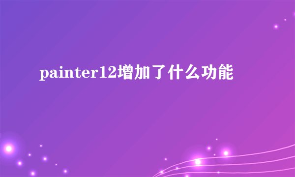 painter12增加了什么功能
