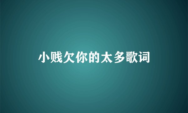 小贱欠你的太多歌词