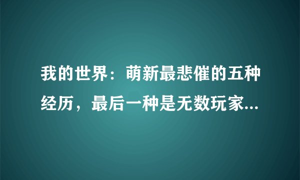 我的世界：萌新最悲催的五种经历，最后一种是无数玩家的噩梦！