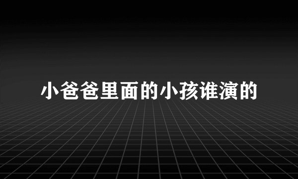 小爸爸里面的小孩谁演的