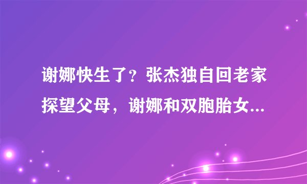 谢娜快生了？张杰独自回老家探望父母，谢娜和双胞胎女儿没有跟随