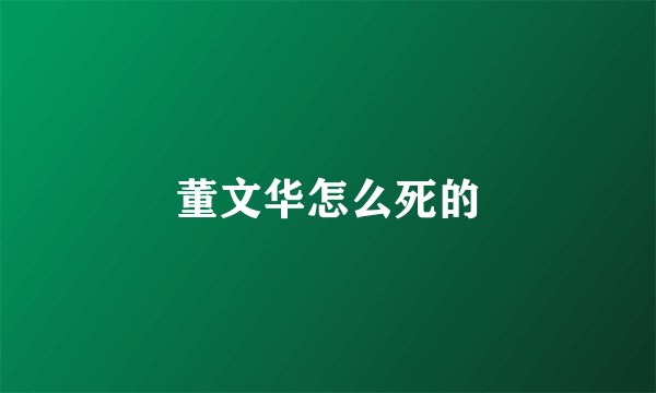 董文华怎么死的