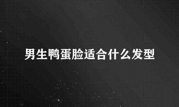 男生鸭蛋脸适合什么发型