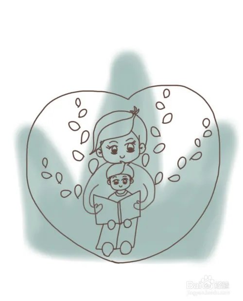 父亲节,怎么画一幅父亲与孩子的简笔画?